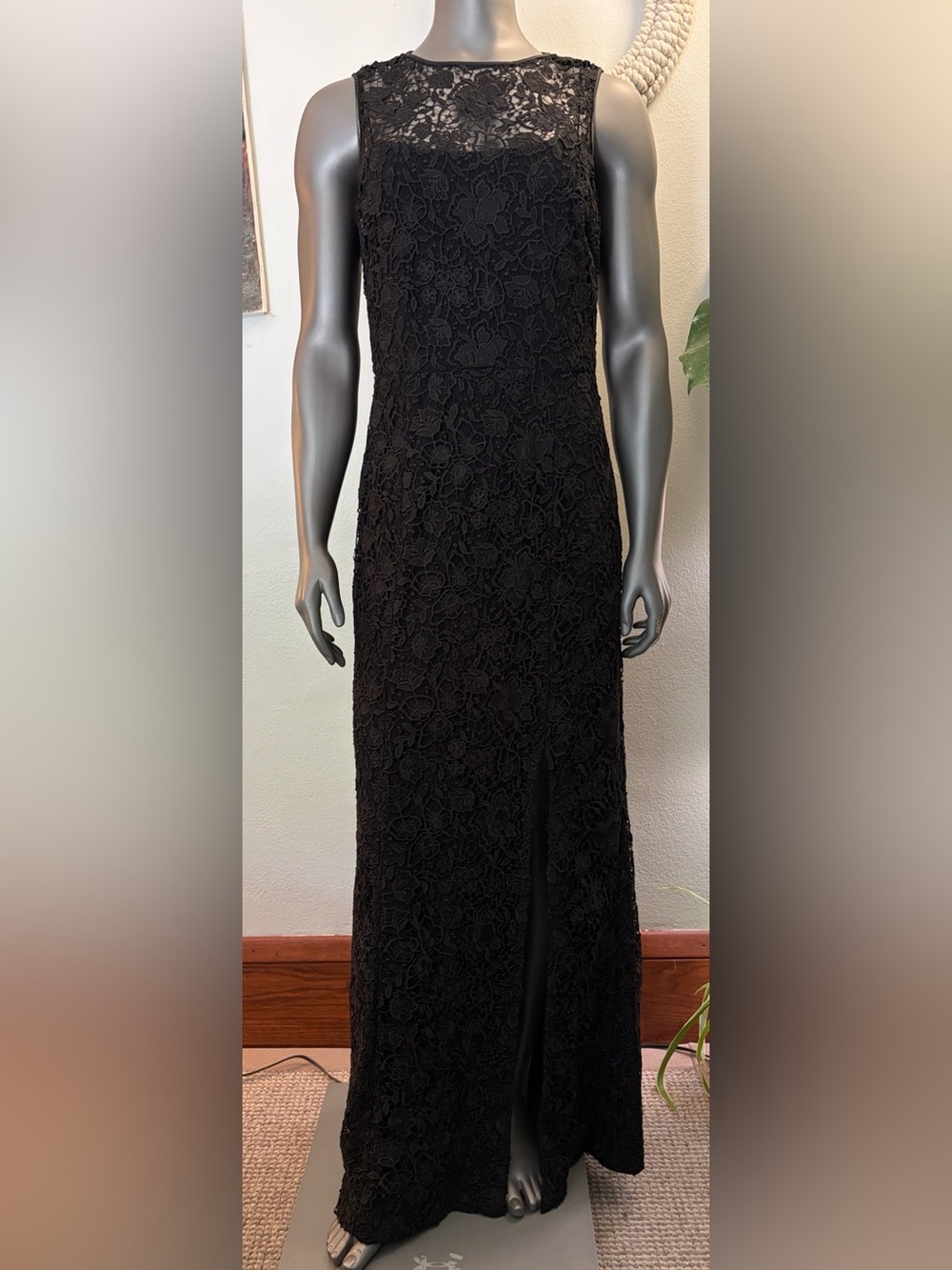 Ralph Lauren Elegant Black Lace Maxi Dress - Sz 10